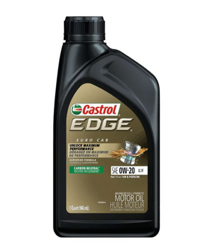 روغن موتور کاسترول EDGE 0W-20 حجم 946 میلی‌لیتر (1 کوارت)، روغن موتور تمام سنتتیک با استاندارد API SP، مناسب خودروهای بنزینی مدرن، ساخت آمریکا