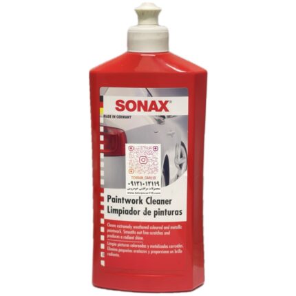 پولیش پاک کننده رنگ بدنه خودرو سوناکس SONAX Paintwork Cleaner حجم 500 میلی‌لیتر برای حذف اکسیدشدگی، خط و خش سطحی و احیای رنگ خودرو