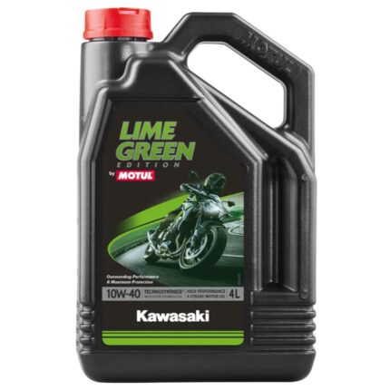 روغن موتور موتورسیکلت موتول Kawasaki Lime Green 10W-40 4T فول سنتتیک 4 لیتری