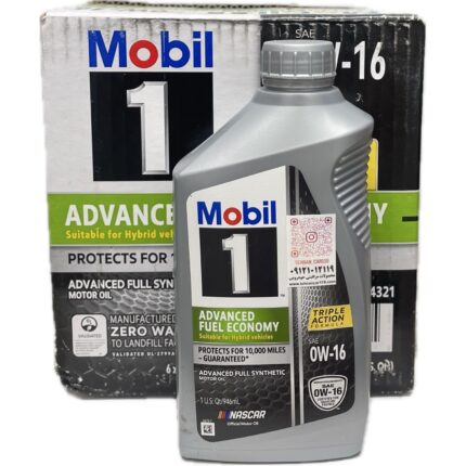 روغن موتور تمام سنتتیک موبیل 1 مدل Advanced Fuel Economy با گرانروی 0W-16 و حجم 946 میلی‌لیتر،