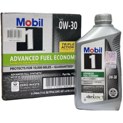 روغن موتور موبیل وان 0W-30 تمام سنتتیک Advanced Fuel Economy حجم 946 میلی‌لیتر